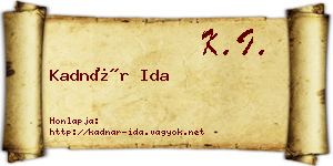 Kadnár Ida névjegykártya